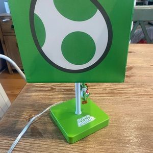 Mario full size comforter, sheet set, throw blanket, and lamp